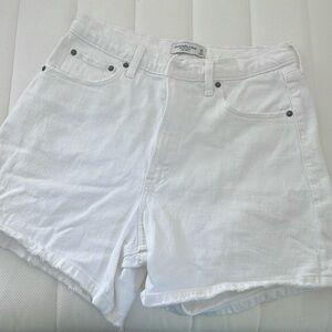 Abercrombie “The Dad Short” White Denim shorts